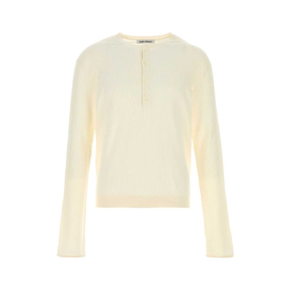 Our Legacy Men Ivory Cotton Sweater